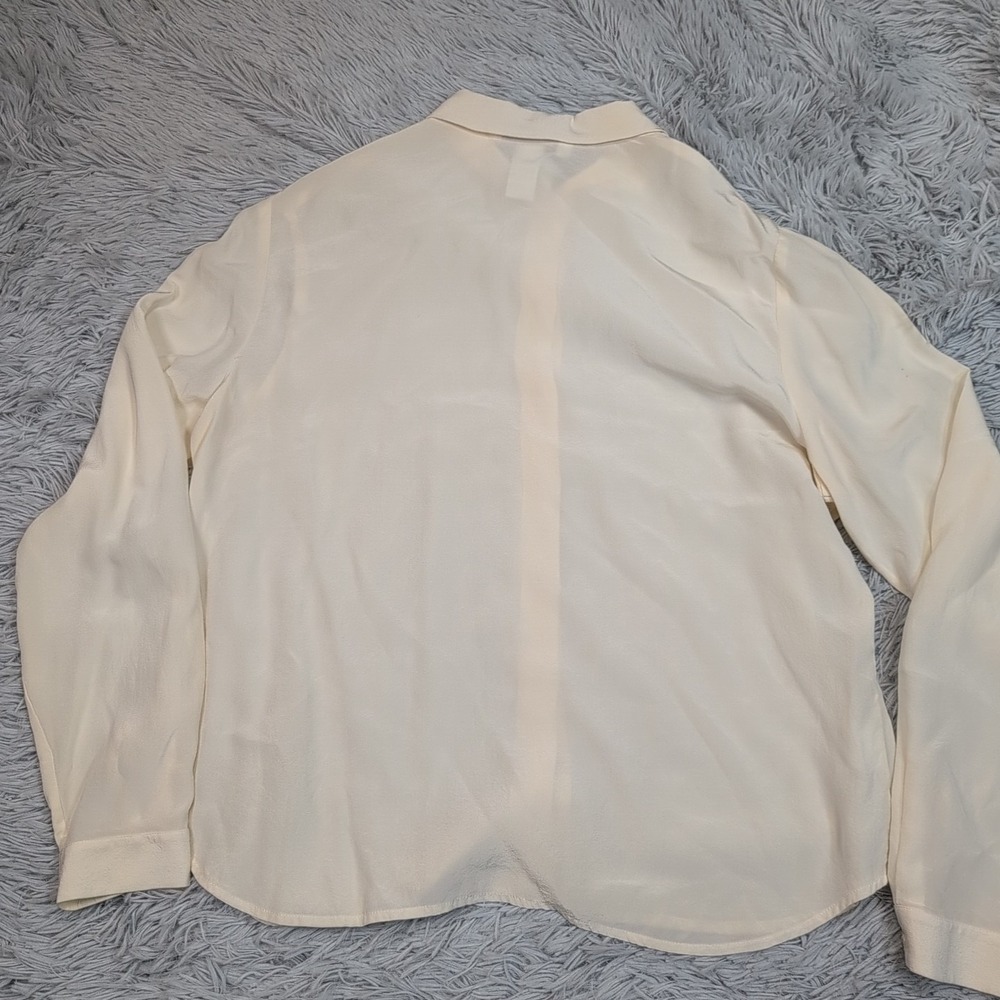 Jones New York‎ Shirt Womens 14 Silk Button Up Preppy Lightweight Comfort Sheer - Picture 2 of 11